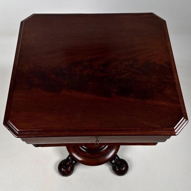 Antique English Regency Mahogany Workbox, 1800s For Sale - Image 11 of 12