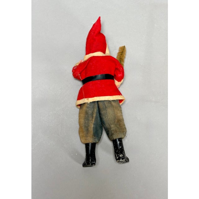 Christmas Antique Japanese Composition Santa Claus With Bottle Brush Tree, Circa 1930s For Sale - Image 4 of 8