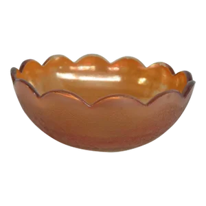 Jeannette Crackle Style Marigold Carnival Glass Iridescent Bowl
