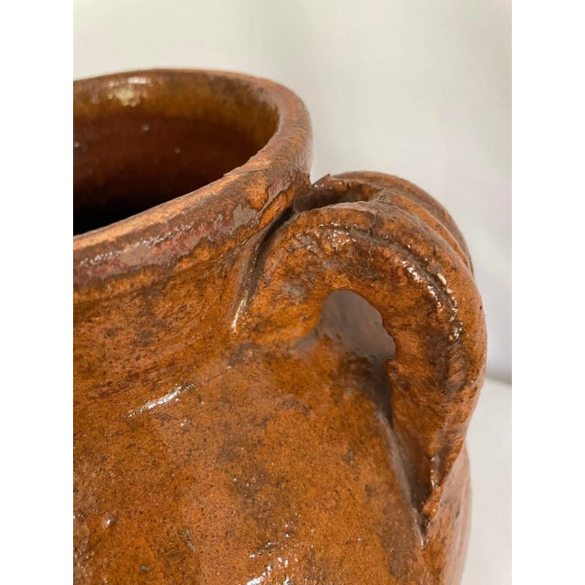 Ceramic Late 1800s Antique French Glazed Terracotta Olive Jar For Sale - Image 7 of 12