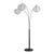 Bloom 3-Light Arc Floor Lamp - Black Nickel, Black Marble Base, White Satin Shade, Dimmer For Sale - Image 4 of 11