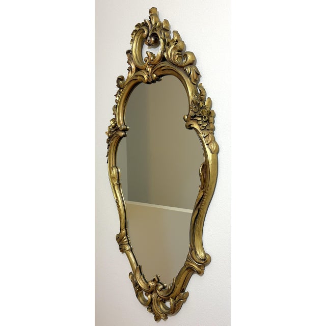 Vintage Hollywood Regency Ornate Oval Mirror by Syroco For Sale - Image 12 of 13
