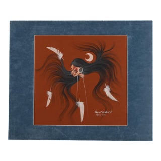 Signed Robert Redbird Jr. Original Watercolor Kiowa Artwork For Sale