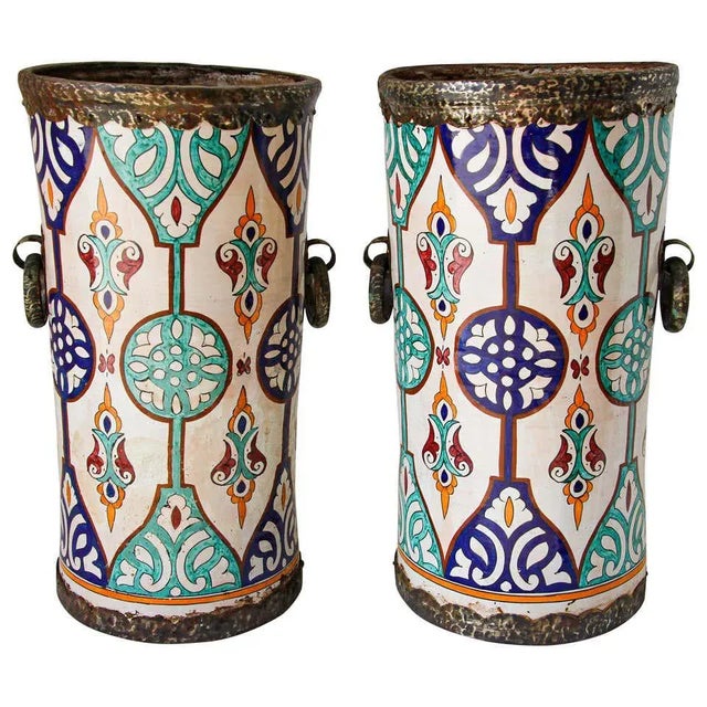 Handcrafted Moorish Ceramic Urns with Handles - A Pair For Sale - Image 13 of 13
