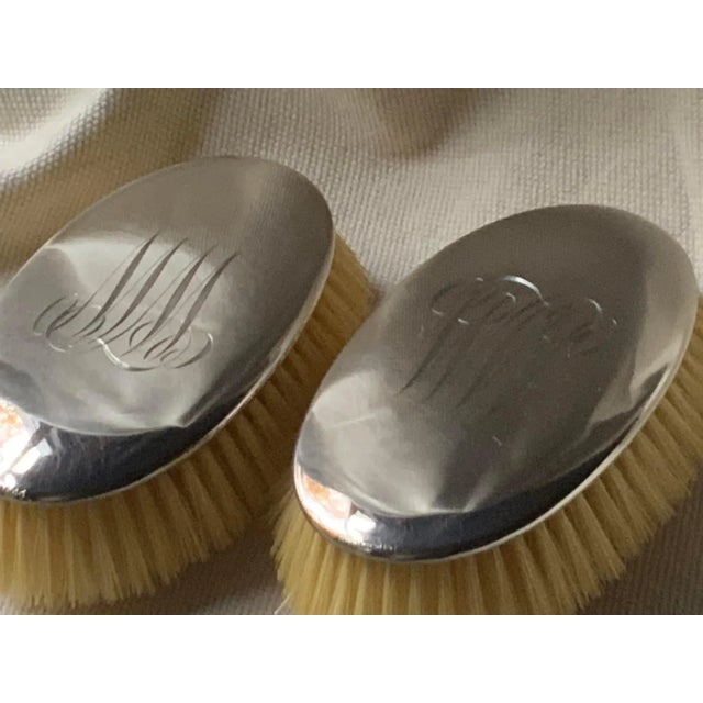 Silver Pair of American Sterling Silver Monogrammed Clothes Brushes - Gentleman's Elegance For Sale - Image 8 of 12