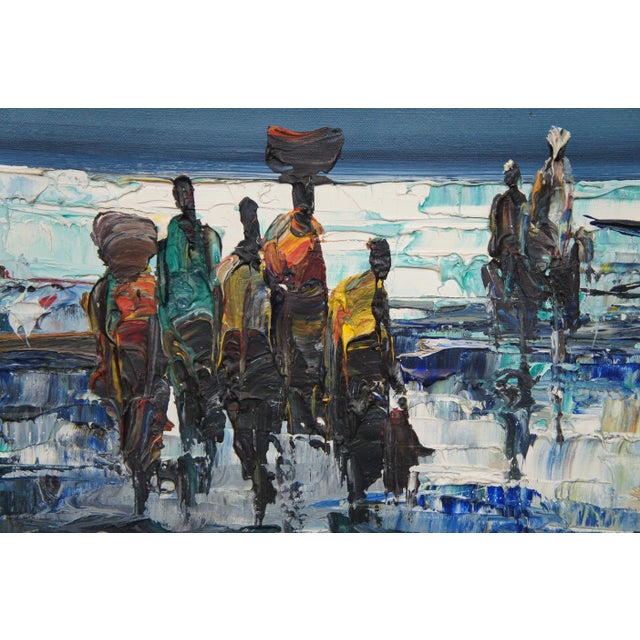 Vintage Impressionist Nautical Maritime Seascape Oil Painting on Canvas For Sale - Image 11 of 12