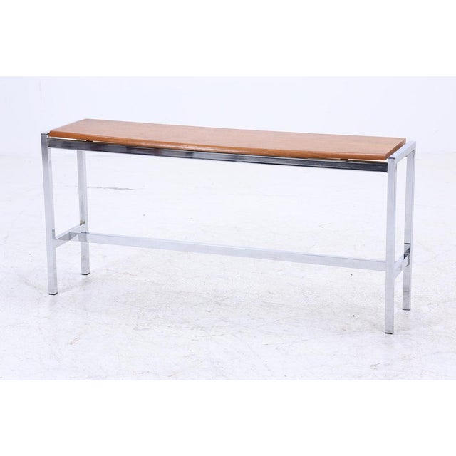 Vintage Teak and Chrome Side Table, 1960s For Sale - Image 4 of 11