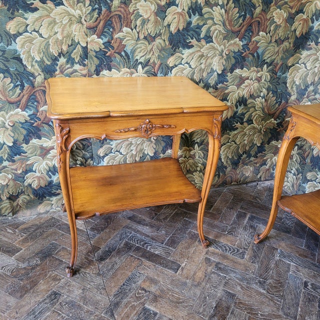 French Satin Birch Tables, 1890, Set of 2 For Sale - Image 6 of 8