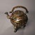 Asian Vintage Bronze Lidded Tripod Ewer With Gold Silver Inlay & Gemstone Inset, Bird Spout Wine Vessel For Sale - Image 3 of 10