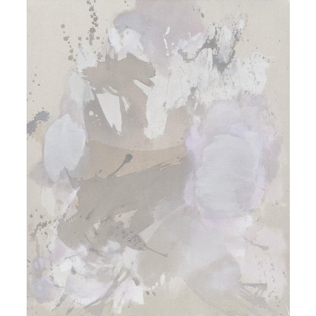Contemporary Original Contemporary Abstract Painting in Muted Taupe, Chalky White, and Soft Lilac by American Lyrical Abstractionist Stacey Warnix For Sale - Image 3 of 9