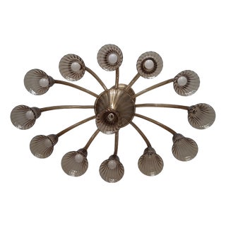 Oval Murano Glass Chandelier by Napoleone Martinuzzi for Venini, 1920s For Sale