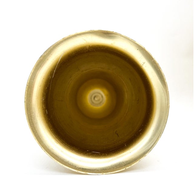 Mid–Late 20th C. Polished Brass Urn Form Mantel Vases – Pair – Neoclassical / Hollywood Regency For Sale - Image 9 of 16