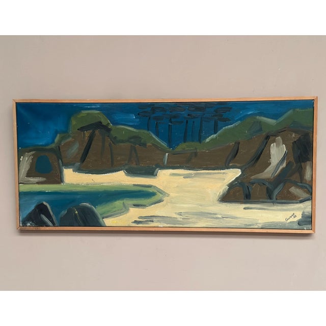 Gunne, Landscape, 1968, Oil Painting on Canvas, Framed For Sale - Image 8 of 18