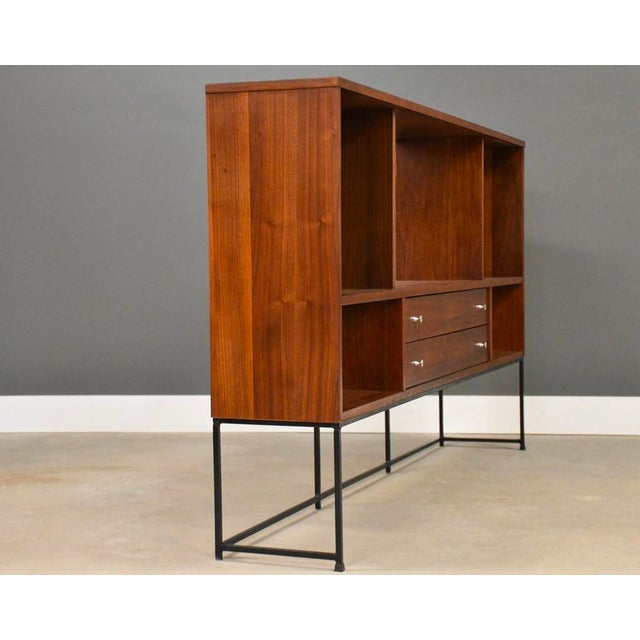 Stanley Furniture Walnut Mid Century Modern Bookcase by Stanley Furniture For Sale - Image 4 of 10