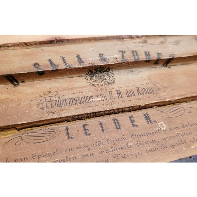 Antique Hand-Carved Gilded Wall Mirror from J. Sala & Sons, 1800s For Sale - Image 11 of 15