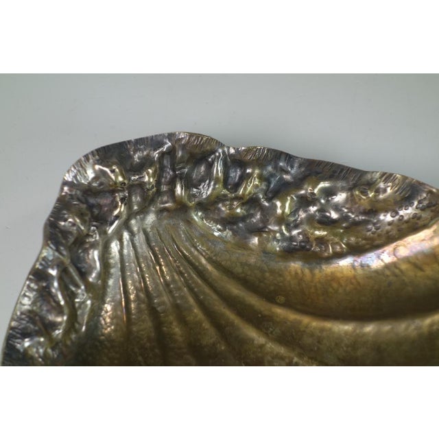 Art Deco Italian Silver Brass Metal Shell Starfish Bowls, 1930s, Set of 2 For Sale - Image 4 of 13