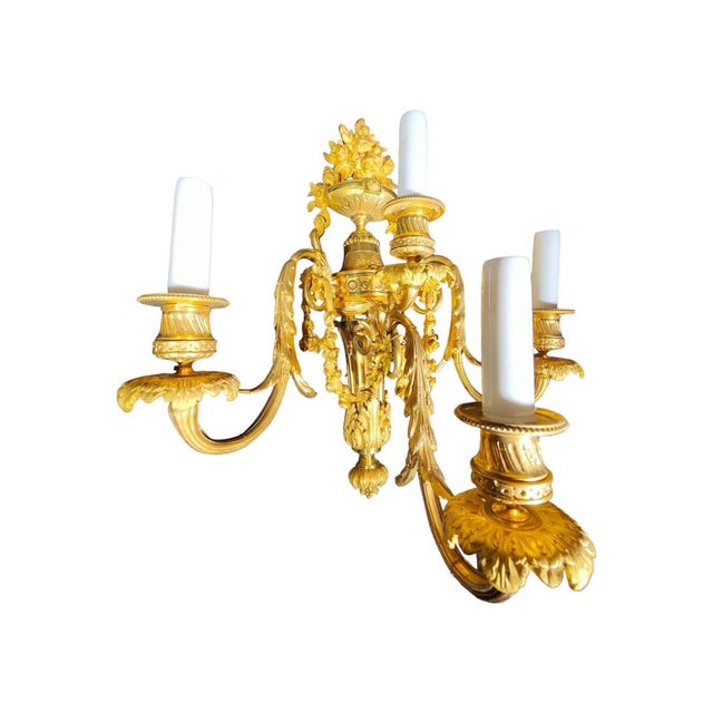 Italian Empire Sconces in Gilded Bronze, 1750s, Set of 2 For Sale - Image 10 of 14