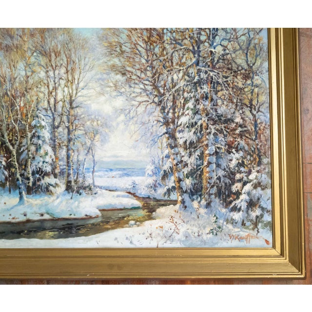 Early 20th Century American Impressionist Winter Wonderland Landscape Painting by George Young Kauffman For Sale In New York - Image 6 of 18