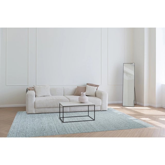 2020s 8x10 Opulent Alluring Silver Solid Open Field Handmade Wool Carpet Rug For Sale - Image 5 of 9