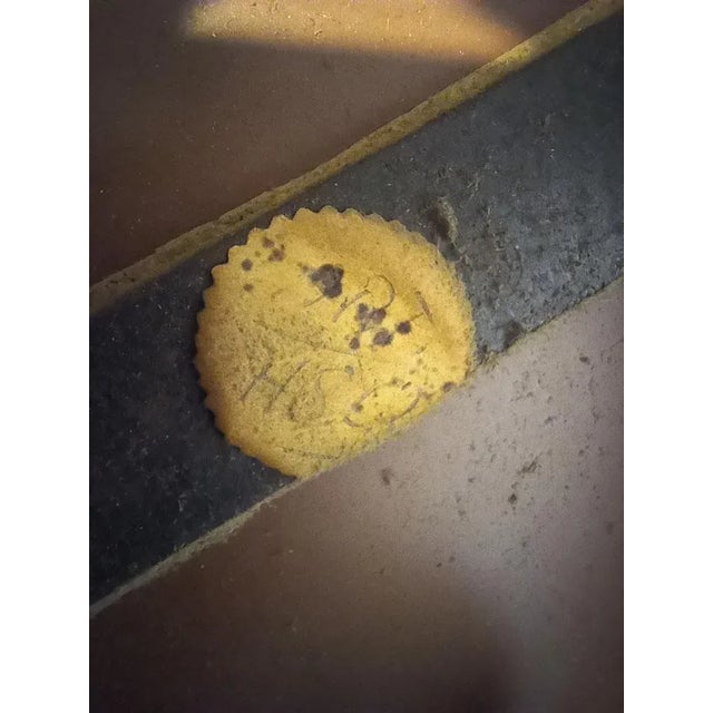 Brown Mirror Backlit 50s Design in Curved Glass Painted Santambrogio De Berti For Sale - Image 8 of 12