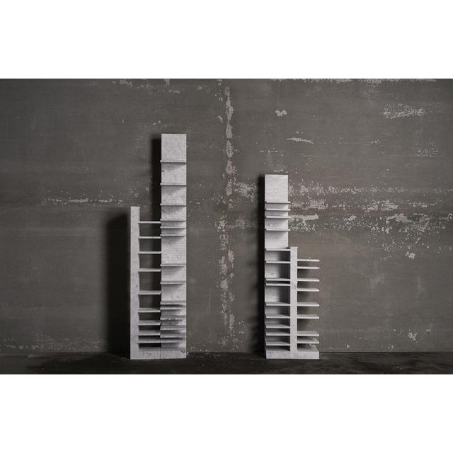 Stone Spacco 180 Vertical Bookcase in Bianco Carrara Marble by Bufalini Marmi For Sale - Image 7 of 12