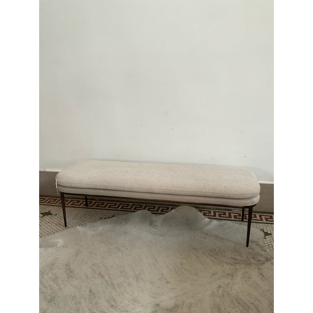 Koffi Upholstered Bench From Sunpan For Sale - Image 9 of 10