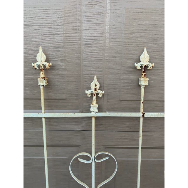 Vintage Fleur De Lis Wrought Iron Garden Trellis For Sale In South Bend - Image 6 of 9