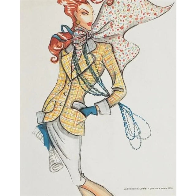 This is a fabulous set of 2 fashion prints by iconic designer Valentino Garavani that feature designs from the spring...