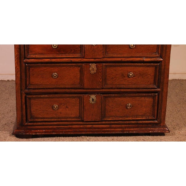English Oak Chest of Drawers, 1700s For Sale - Image 3 of 13