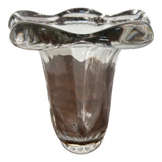 Crystal Vase by Pierre Davesn, 1950s For Sale