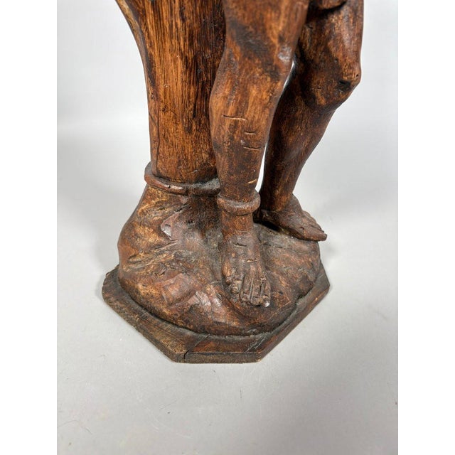 Brown Sculpture, The Martyrdom of Saint Sebastian, 17th century - 60 cm - Wood For Sale - Image 8 of 9