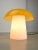 Mid-Century Mushroom Table Lamp in Yellow Glass and Brass For Sale - Image 5 of 11