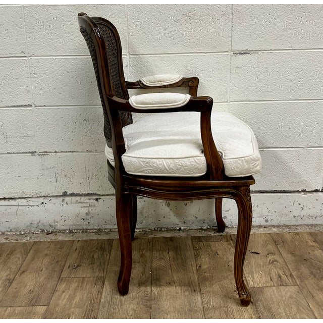Early 20th Century Vintage Louis XV Style Caned Fauteuil Armchair For Sale - Image 5 of 6