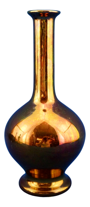 Ceramic Vase with Gilt Metallic Lustre Glaze from Bottega Gatti, Italy, 1970s