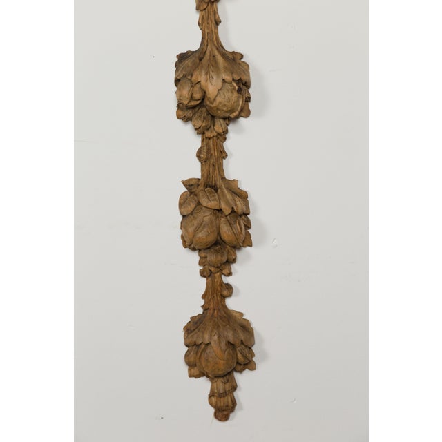Wood Pair of 1880s Italian Carved Wooden Wall Carvings Depicting Pomegranates For Sale - Image 7 of 11