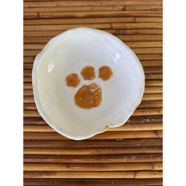 Vintage Signed Ceramic Bowl With Dog Paw Design For Sale - Image 11 of 14
