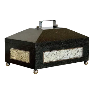 1980s Maitland - Smith Attributed Stone and Nickel Box