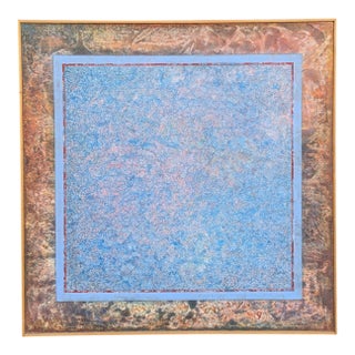 1980s Geometric Abstract Acrylic Painting on Canvas by B. Wilson "Spatter Series No. 2," Framed For Sale