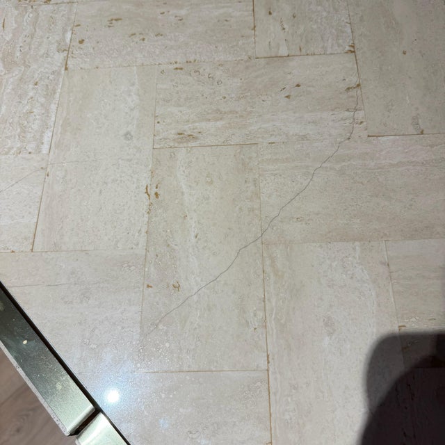 Stone Late 20th Century Postmodern Ello Travertine and Brass Credenza, Attributed For Sale - Image 7 of 12