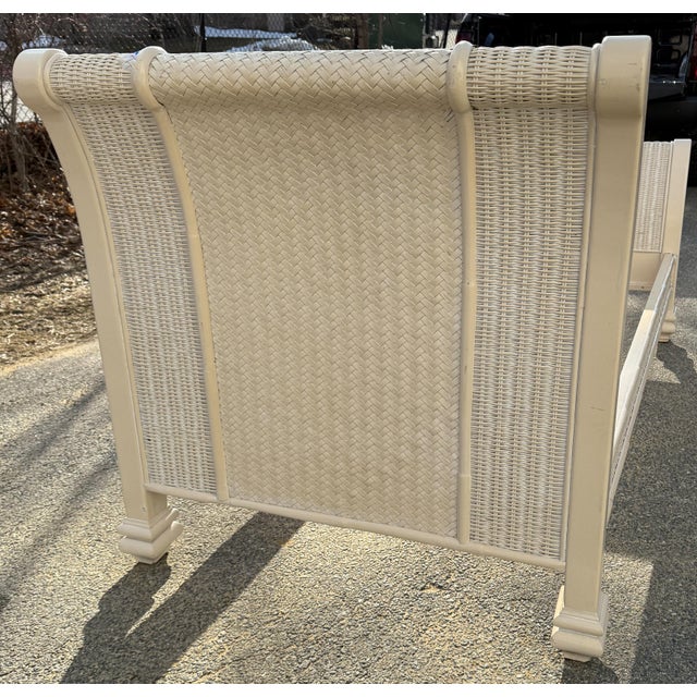 Vintage Henry Link by Lexington Wicker Bed Frame Set Single or Double For Sale In Portland, ME - Image 6 of 12