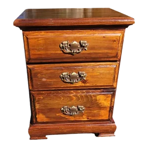 Mid 20th Century American Traditional Three Drawer Nightstand