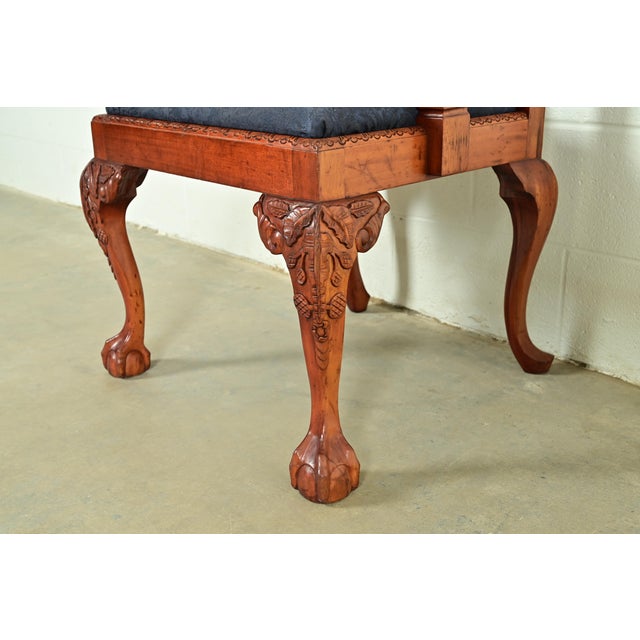 Baker Furniture Style Chippendale Carved Mahogany Dining Chairs, Set of Eight For Sale - Image 11 of 14