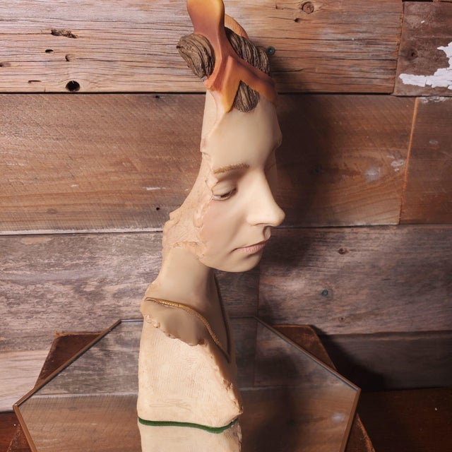 English Vintage Flambro Usa 4 Seasons Fall Elf Bust Sculpture by Michael Talbot For Sale - Image 3 of 9