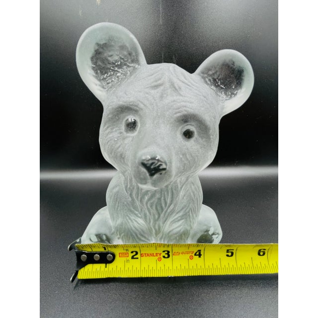 Vintage Viking Glass Frosted Cuddly Bear Figure/Shelf Ornament For Sale - Image 10 of 13