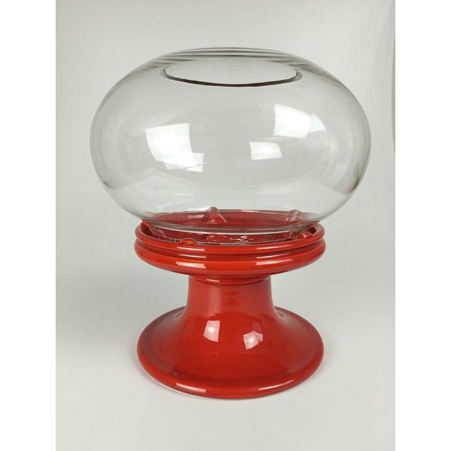 Large Space Age Candleholder or Lantern in Glass and Ceramic, 1970s For Sale - Image 14 of 14