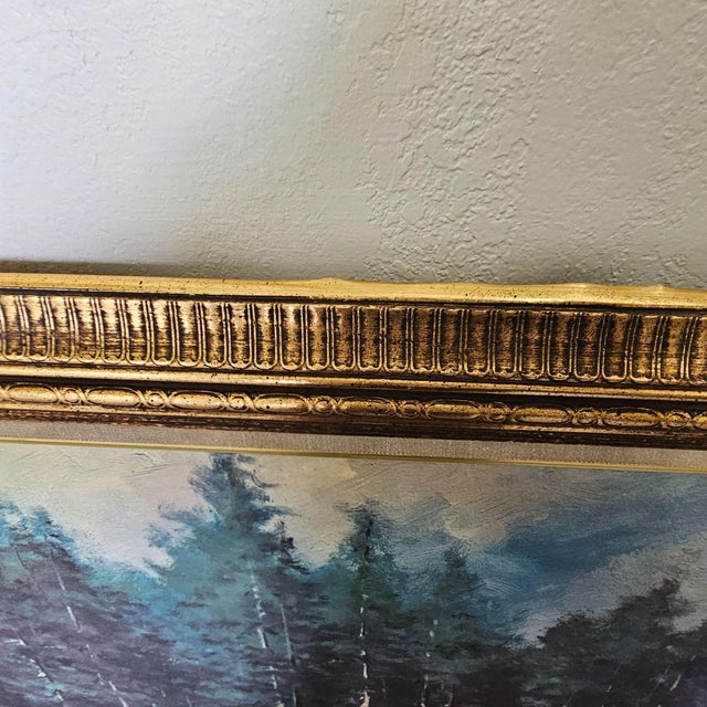 Early 20th Century Vintage Art Robert Wood Mountain Stream Framed Print 66 X 30" 1904 For Sale - Image 5 of 14