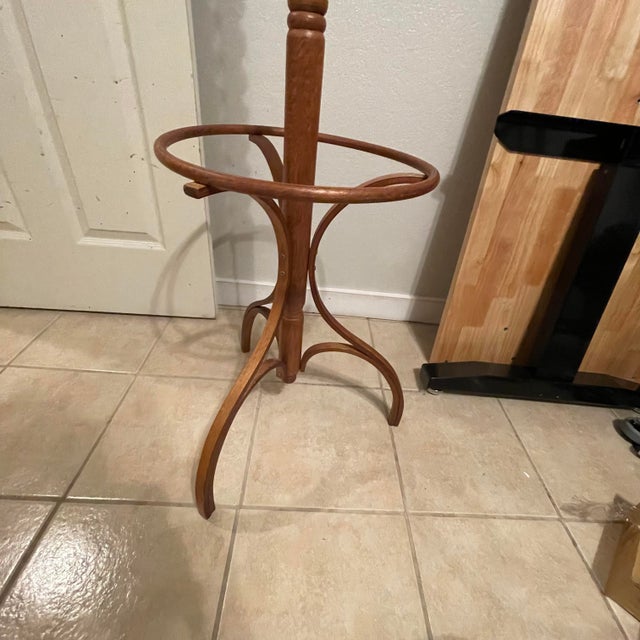 Mid Century Wooden Barley Twist Coat and Umbrella Stand Chairish