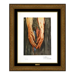 Late 20th Century the Climb of Geryon Surrealism Beige Wood Engraving Salvador Dalí For Sale