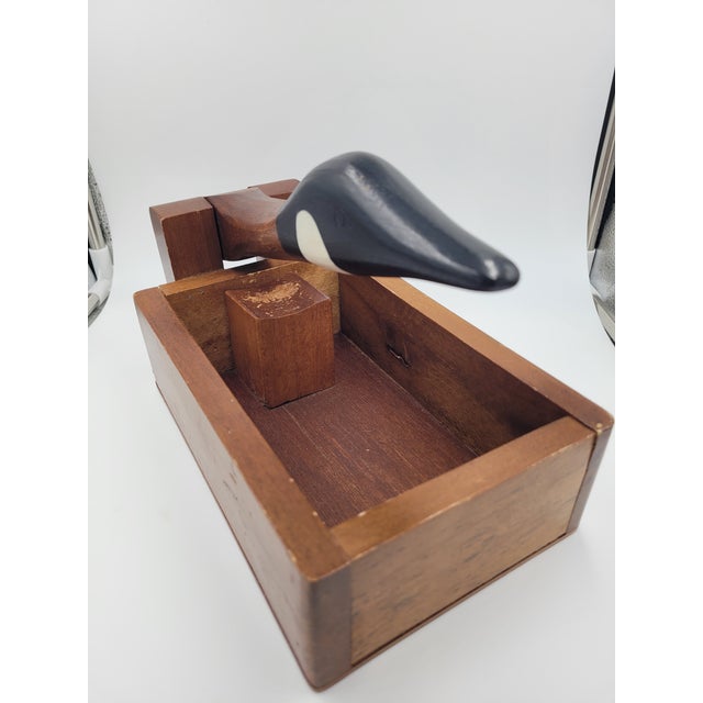Vintage Hand-Carved Philippine Mahogany Goose Nutcracker & Serving Box For Sale In Mobile - Image 6 of 12