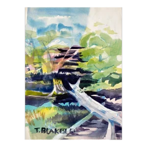 1960s Tina Blakeslee Modern Landscape Painting